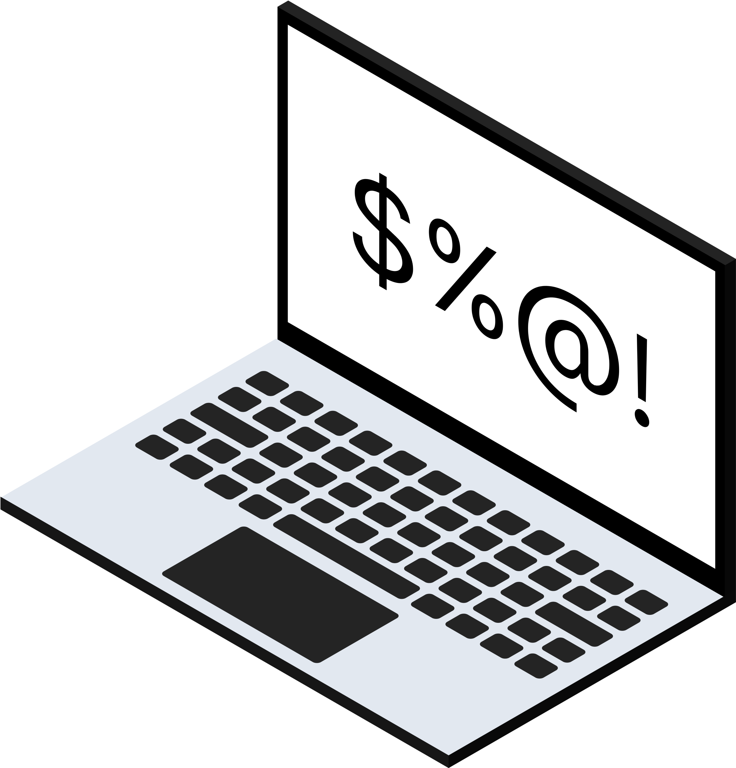 Laptop with swear symbol on it