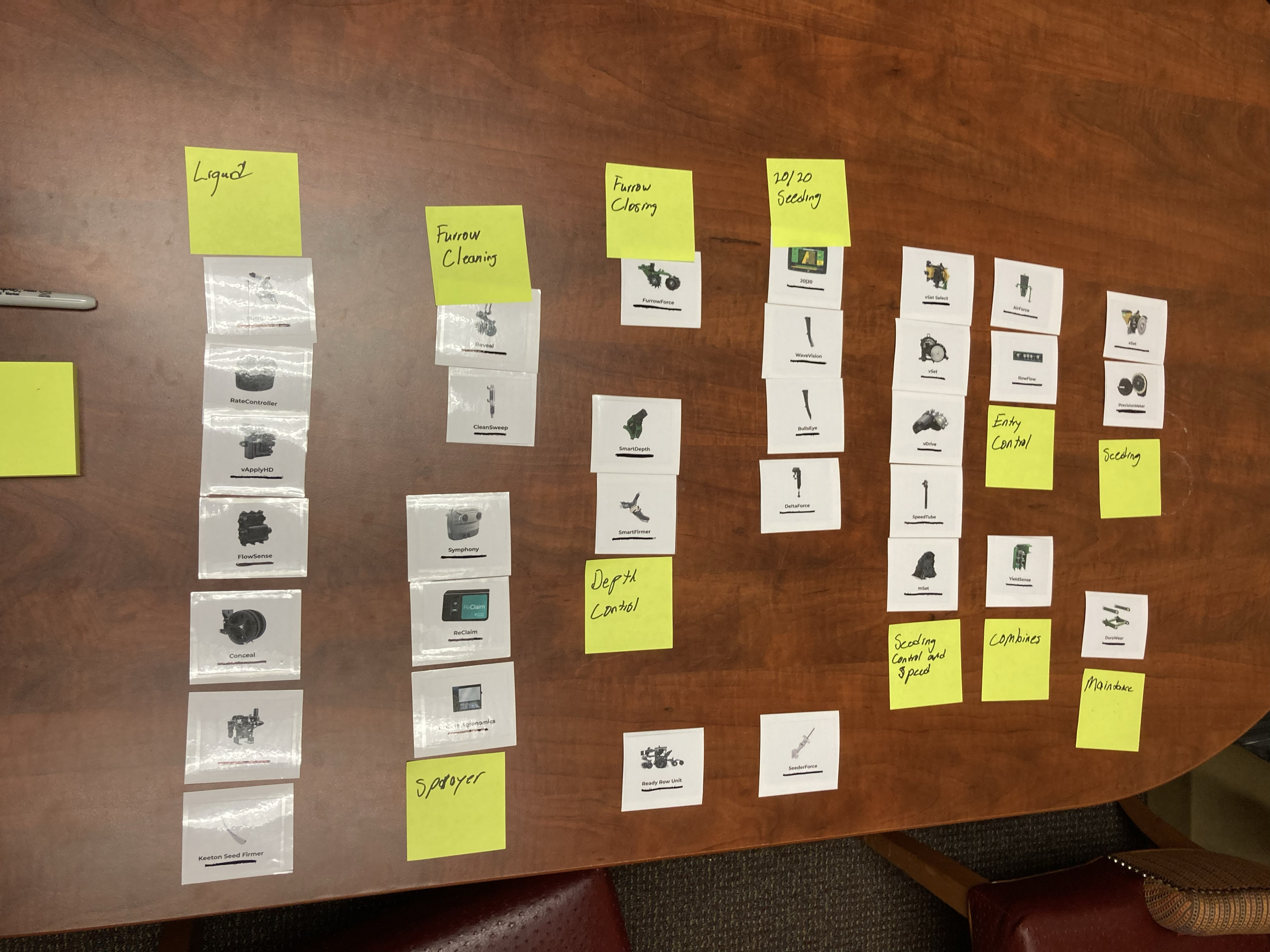 Card sorting with Precision Planting products
