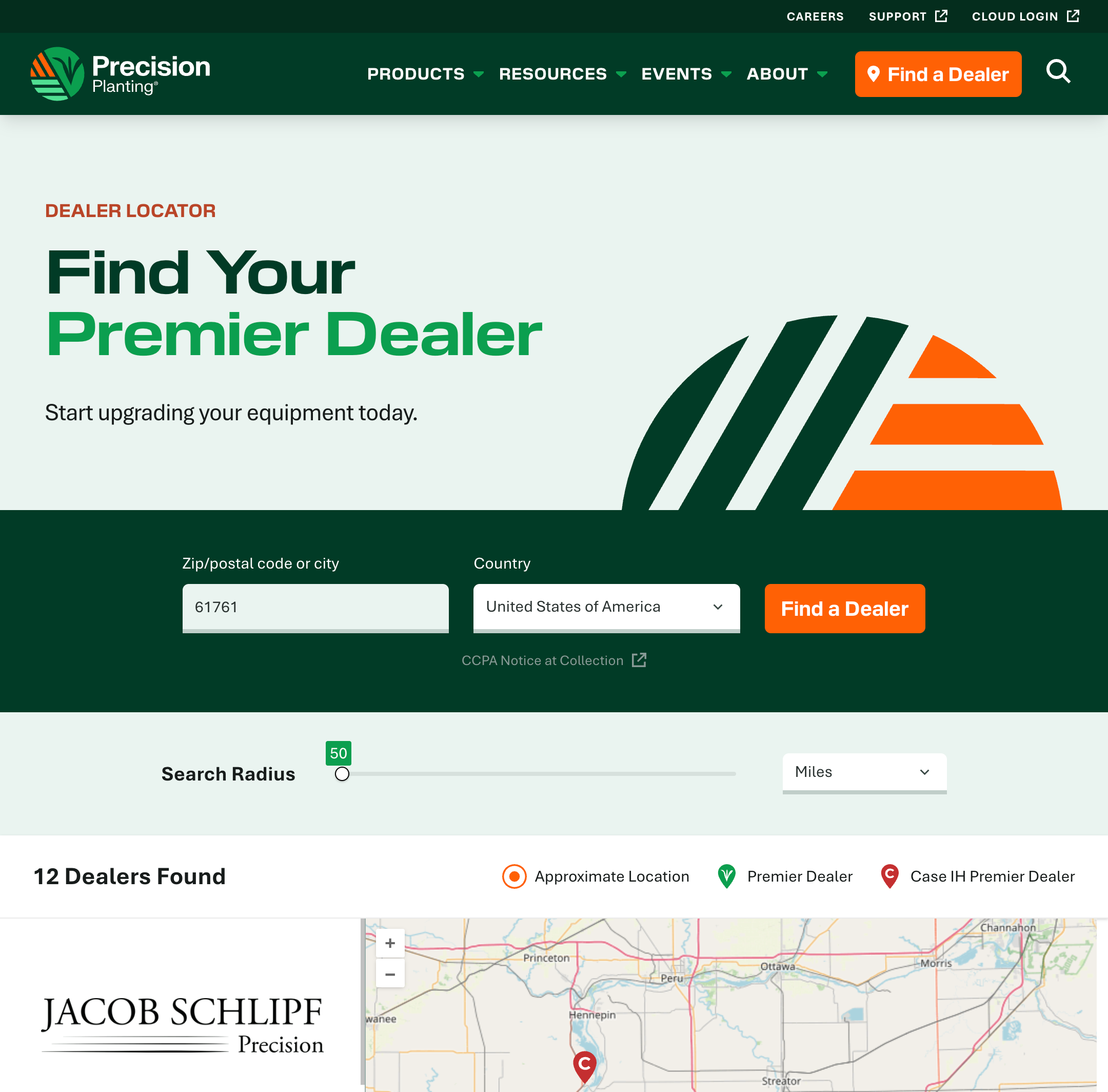 Precision Planting new dealer locator