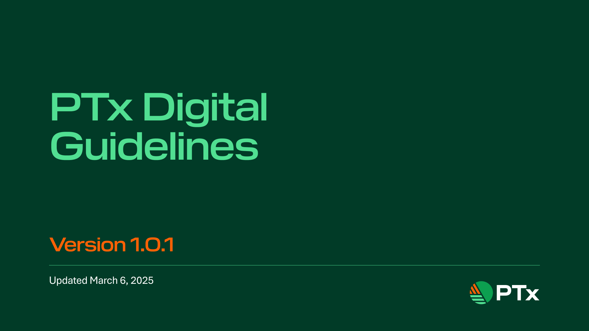 PTx digital guidelines title page